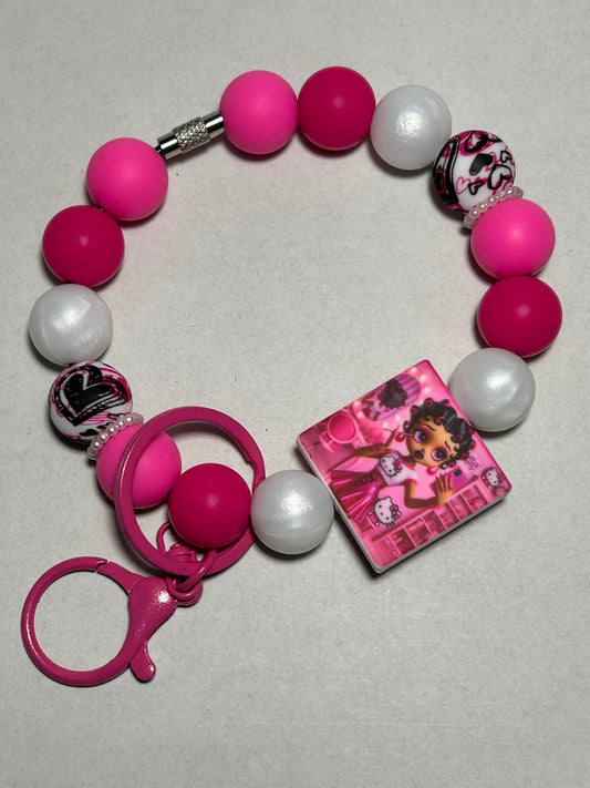 Pink Betty Wristlet Keychain