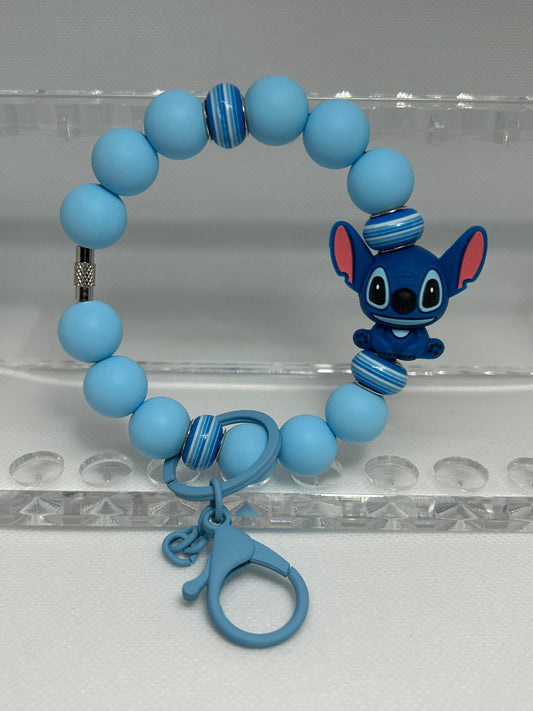 Blue Stitch Wristlet Keychain