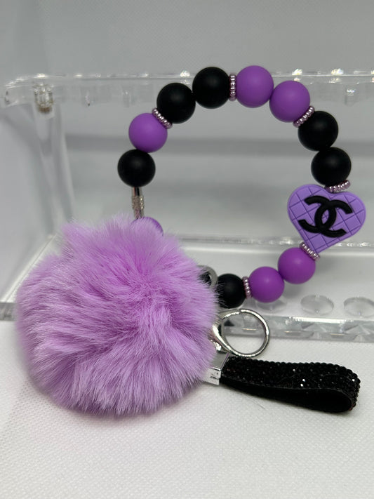Purple CC Wristlet Keychain