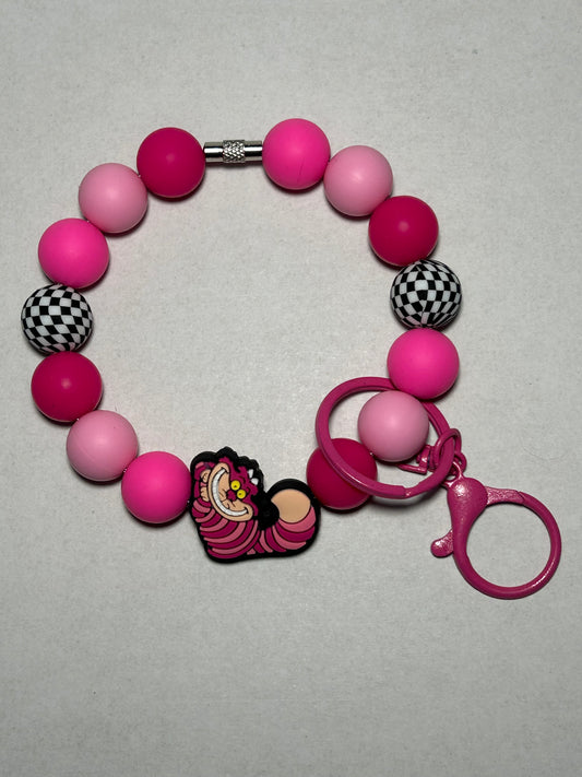 Pink Ally Cat Wristlet Keychain